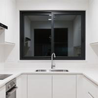 Sliding Aluminum Window with 5mm+20A+5mm Glass for Bathrooms