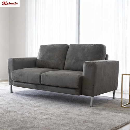 Minimalist Design Linen Fabric 2 Seater Cushion Sofa Apartment Furniture
