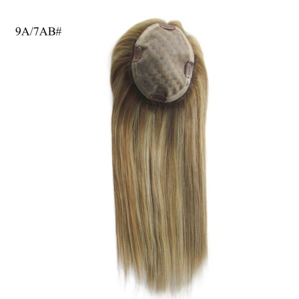 European Hair Brazilian 100% Human Hair Toppers for Women Mono Silk Base Women Toupee
