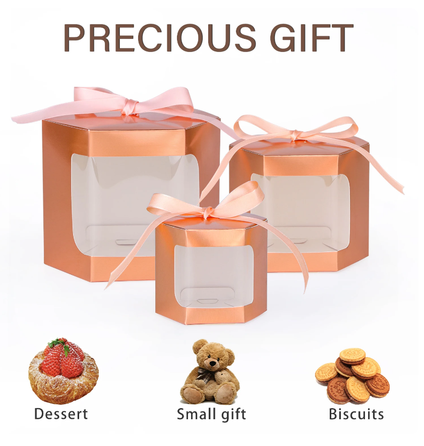 Customized White Cardboard Cake Box with Window 4 and 6 Hole Cupcake Packaging Box