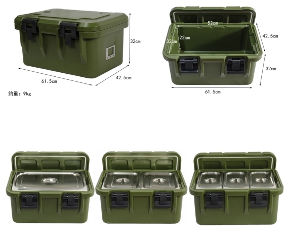 Transportador de bandejas de alimentos apilable Todo en uno con carga superior 30L Equipamiento para hoteles y restaurantes