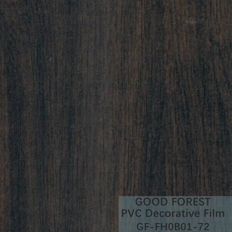 Filme preto decorativo do PVC grão de madeira da largura de 1260mm - de 1330mm