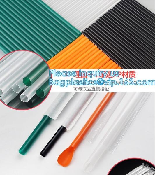 PLA Plant Based, Individual Wrap, Cocktail Drinking Straw, Eco Friendly, Corn Starch, Flexi, Spoon, Fork, Cultery