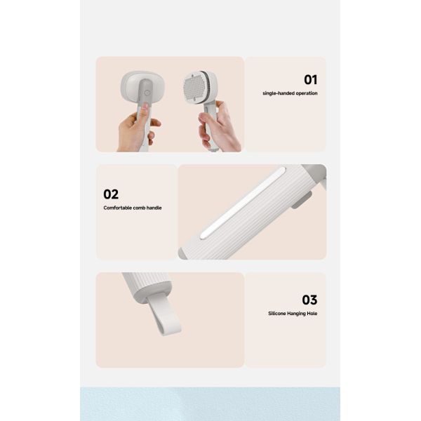 Pet Brush Cats Dogs ABS TPR Grooming Products Multifunctional Brush UV Light