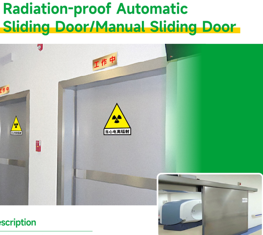Stainless Steel or Glass Hospital Door with Manual or Automatic Operation and Fire Prevention for Operating Theater