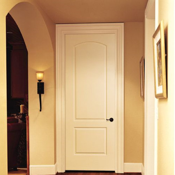 PVC MDF Interior Wood Composite Door Natural Wood Veneer Right / Left Opening Direction