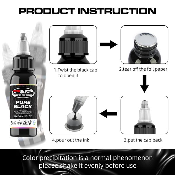 CNC Top Quality Tattoo Ink Vibrant And Enduring Tattoos Skin Tattoo Ink