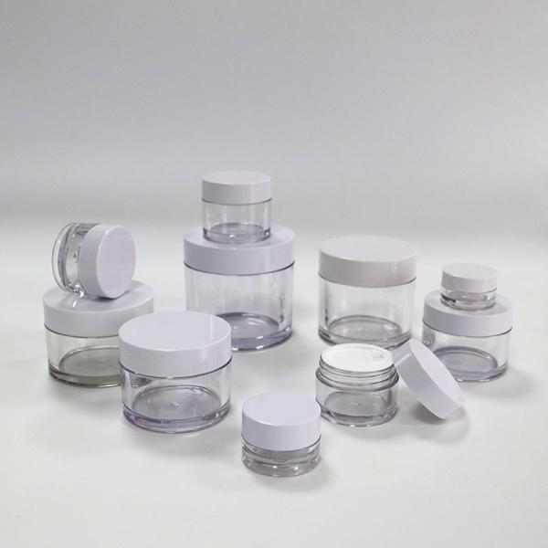 Produto os frascos cosméticos plásticos, frasco do creme de 2Oz 4Oz PETG com parafuso plástico