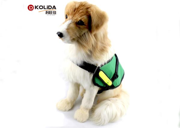 Eco - Friendly Nylon Webbing Glowing Pet Cat Safety LED Light Up Dog Harness Green