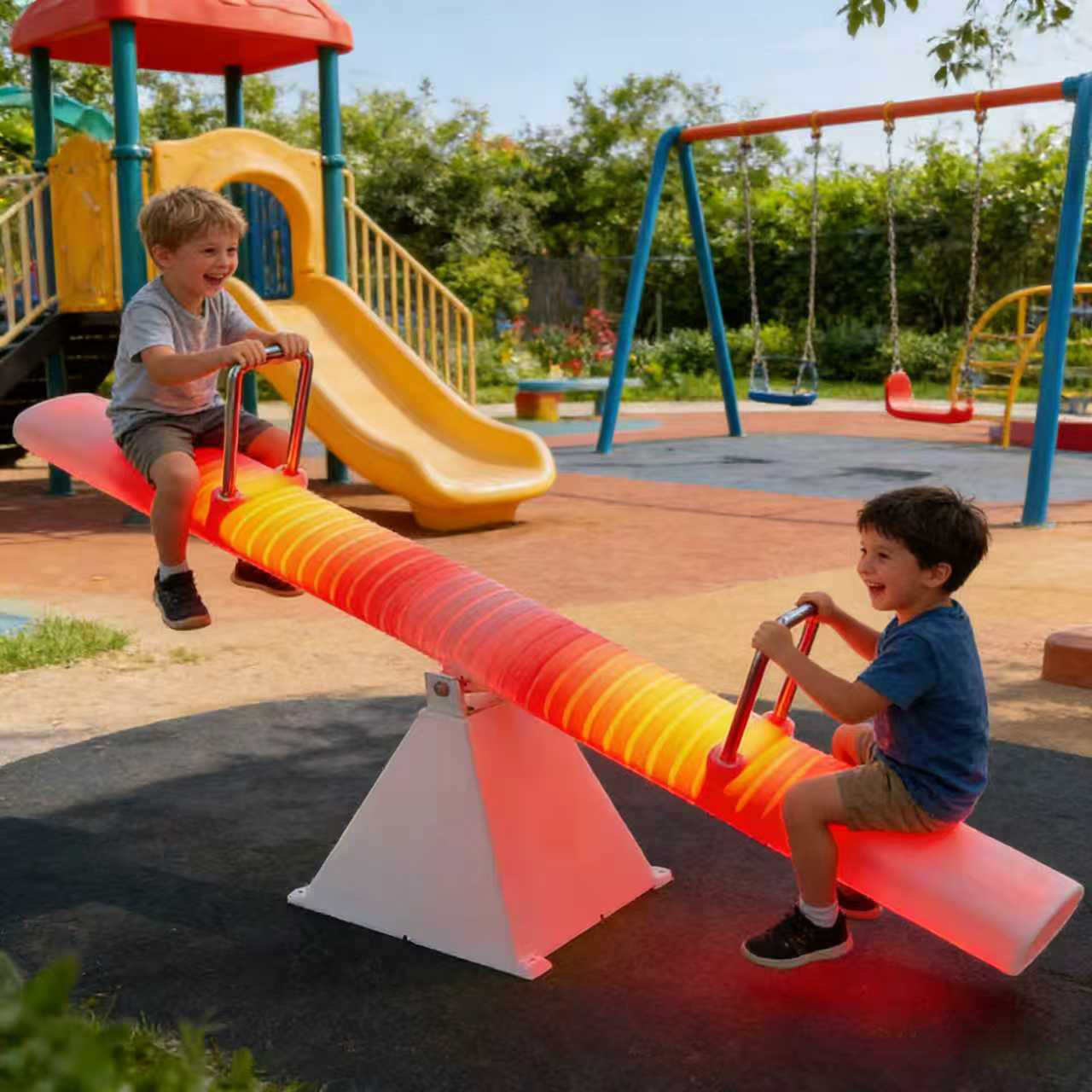 Eco-Friendly Double Hanging Sensory Swing Chair with 16 RGB LED for Indoor and Outdoor Play