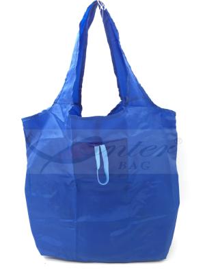 Lightweight Reusable Shopping Bags Blue Color , Fold Up Shopping Bag For Handbag 