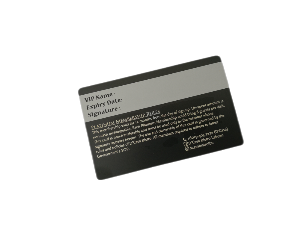 Metal Black Gold Frosted Vip Member Gift Card Signature Customise