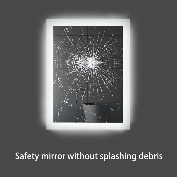 5mm Environmental Silver Mirror LED Backlit Touch Screen Smart Large Mirror for Bathroom