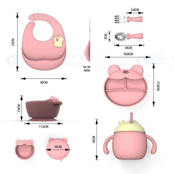 MHC 4 Months Baby Feeding Cup with Straw 50 Pieces Dish and Handles Gift Set