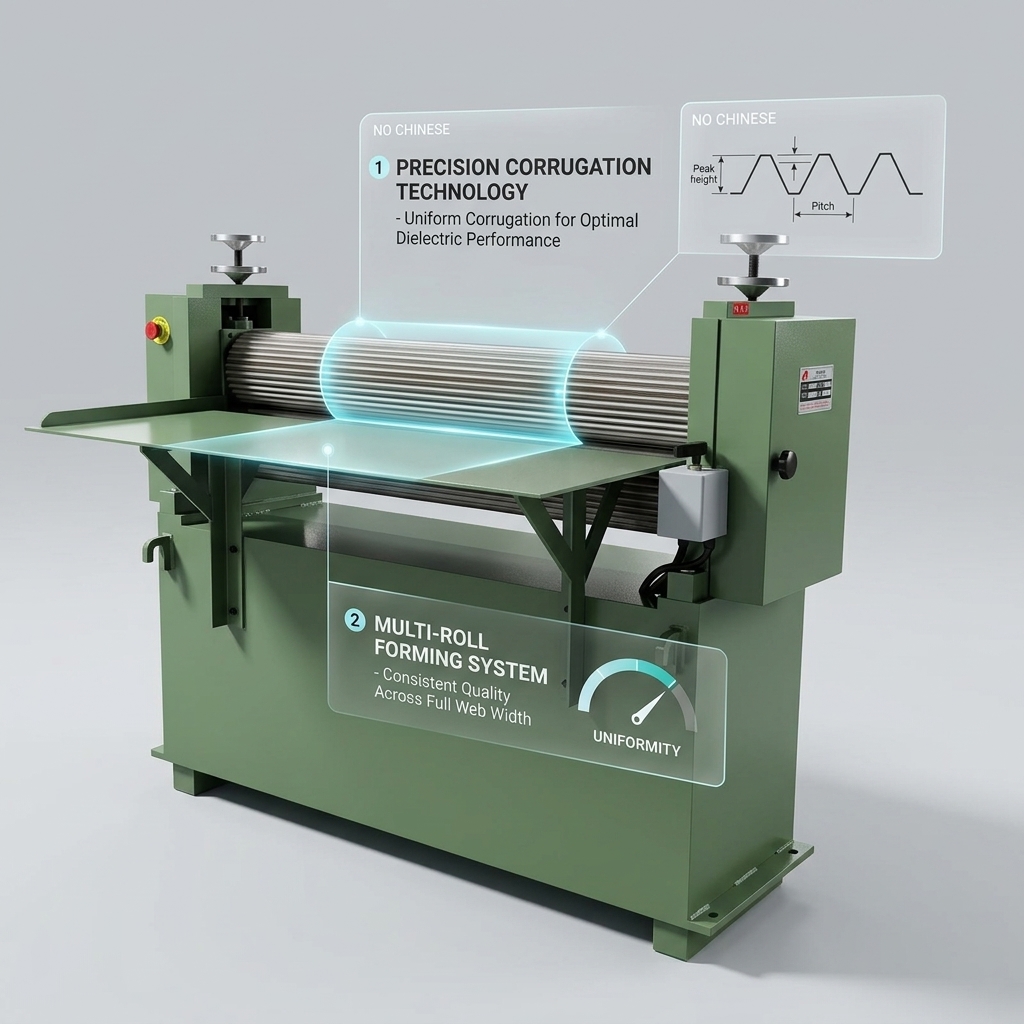 Transformer Insulation Paper Board Corrugating Machine 3 Roll Forming Unit