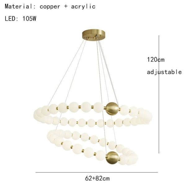 Round Ring Hanging Lamp Frosted Ball Ceiling Chandelier High Quality Living Room Dining Room Hanging Light (WH-AP-666)