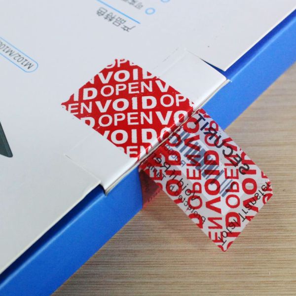 Custom Size Tamper Evident Security Labels Red Color Free Design for Secure Packaging