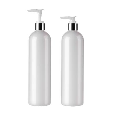 Garrafas vazias 480ml branco do champô de 16 onças com a bomba de prata do colar