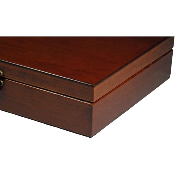Wooden Treasure Box with Brass Latch (Redwood Finish)