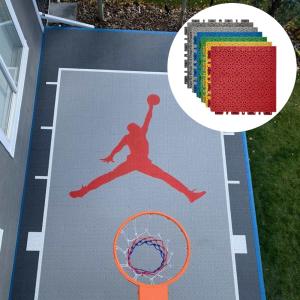 Interlocking Sports Flooring Tiles 340x340mm Anti-Slip Polypropylene