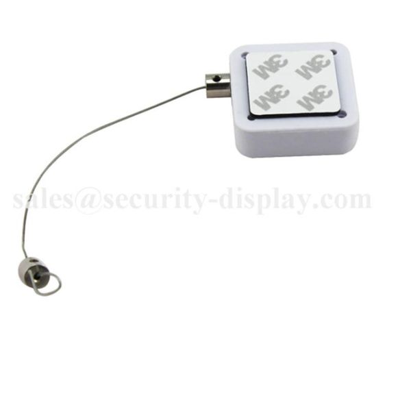 Plastic Square Shape Anti-Theft Recoiler with Adjustable Loop Cable End