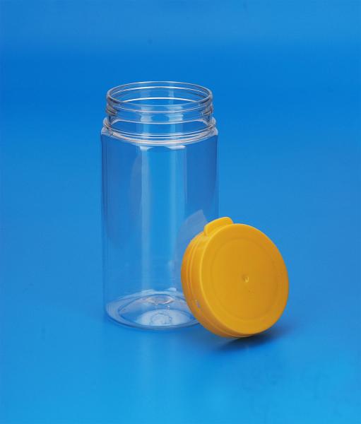 Yellow Lid Mini Screw Top Jars , Airtight Plastic Food Storage Jars