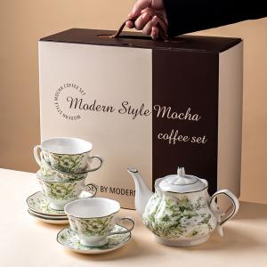 800ml Volume Europe Design Style Porcelain Coffee Tea Set for Afternoon Tea
