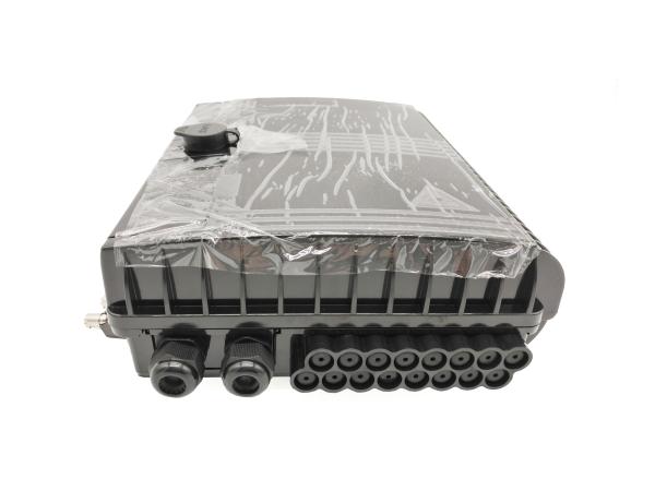 Outdoor IP65 16 Portos 1x16 Fibra Óptica Splitter Box Pole Mount / Mural Montado Preto