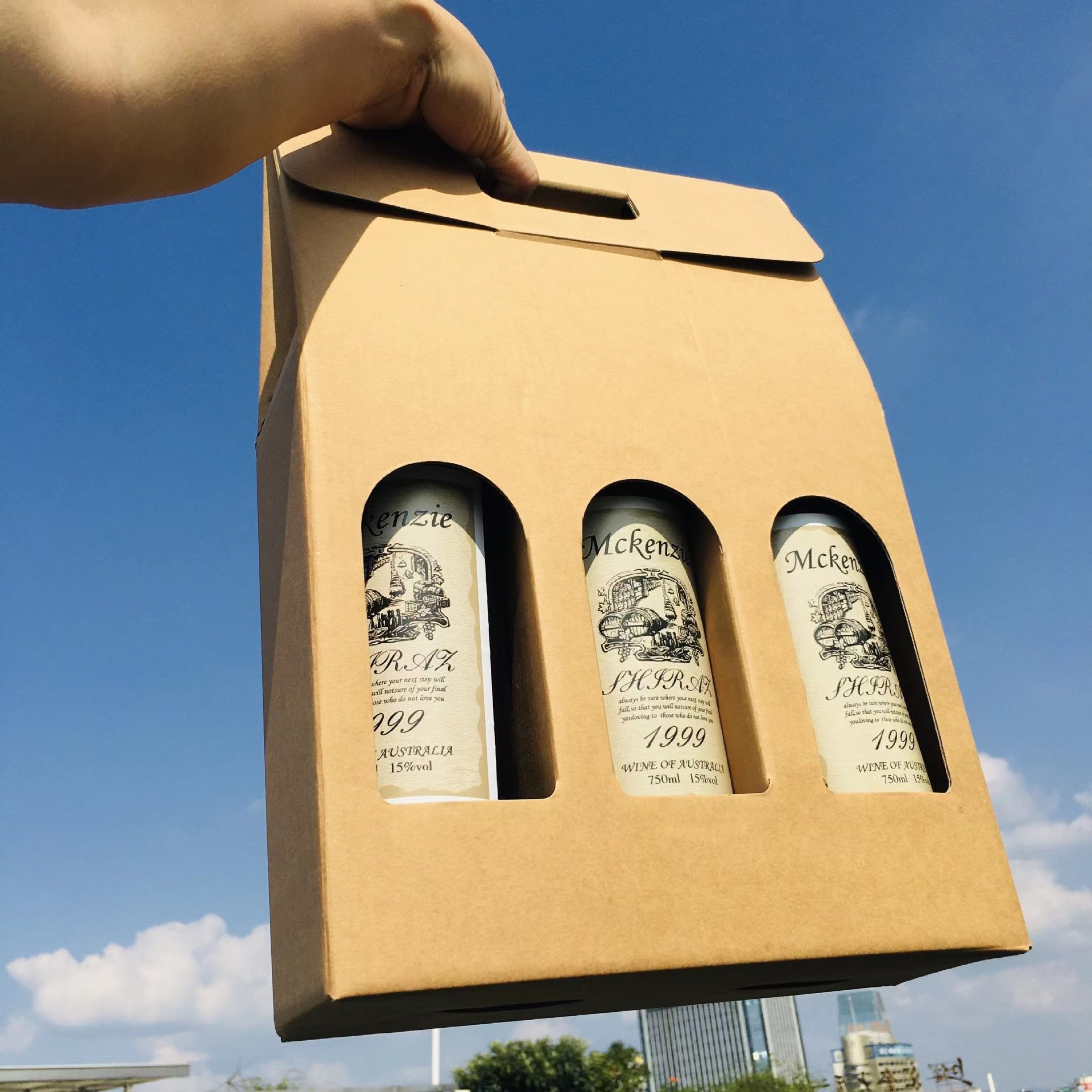 сумки упаковочной бумаги подарка яркого блеска сумок вина 120Gsm 150Gsm 170Gsm Kraft бумажные