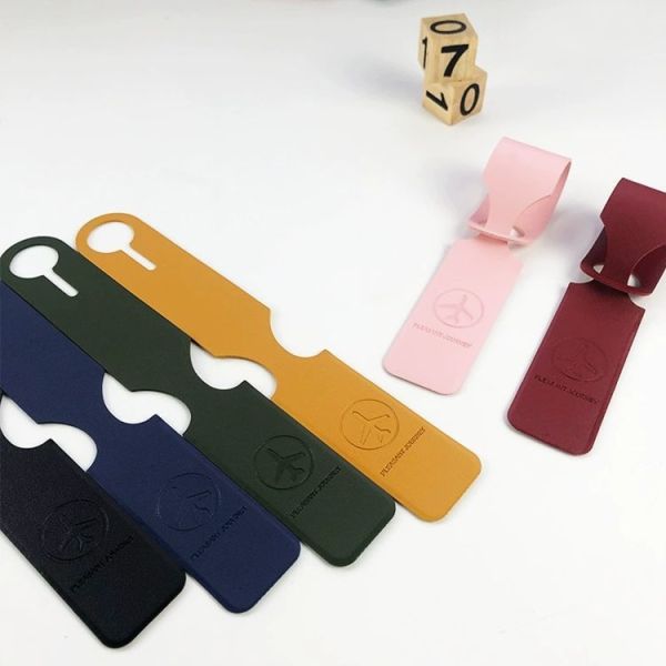Travel Boarding PU Leather Name ID Address Holder Portable Suitcase Identifier Label