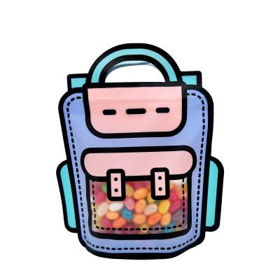 School Bag Shaped Stand Up Pouches With Ziplock Matte Clear Window For Food Candy Packaging