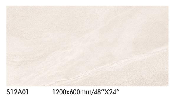 Textured Beige 60x120cm Soft Glazed Porcelain Tile for Indoor Walls
