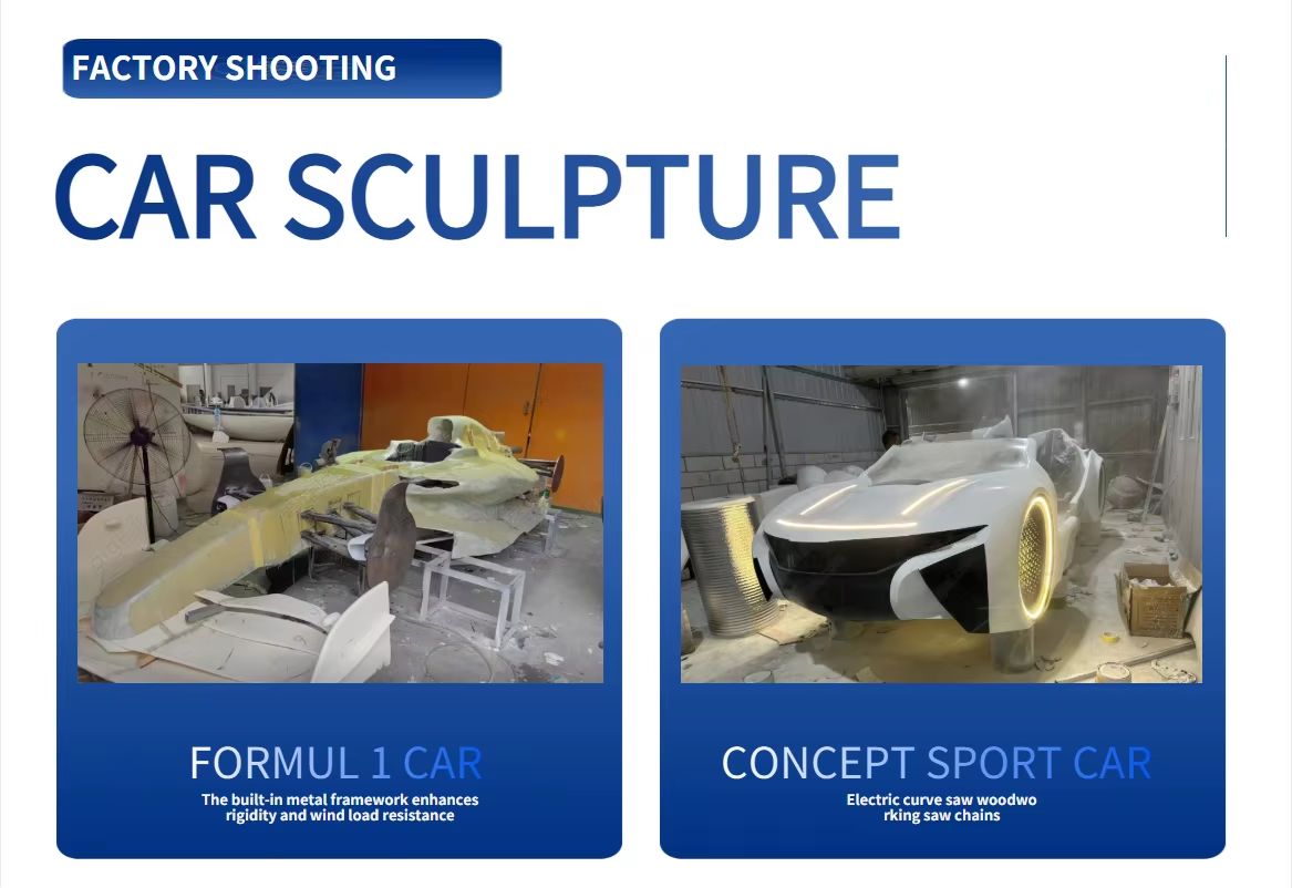 Custom TOPDON F1 Racing Car Sculpture - Fiberglass & Resin Construction with Weather Resistant Coating for Motorsport Displays