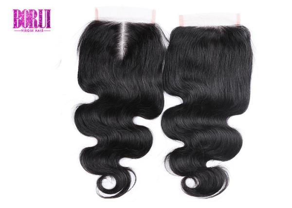 Onda brasileira do corpo do cabelo humano, cor natural do fechamento brasileiro do laço macia