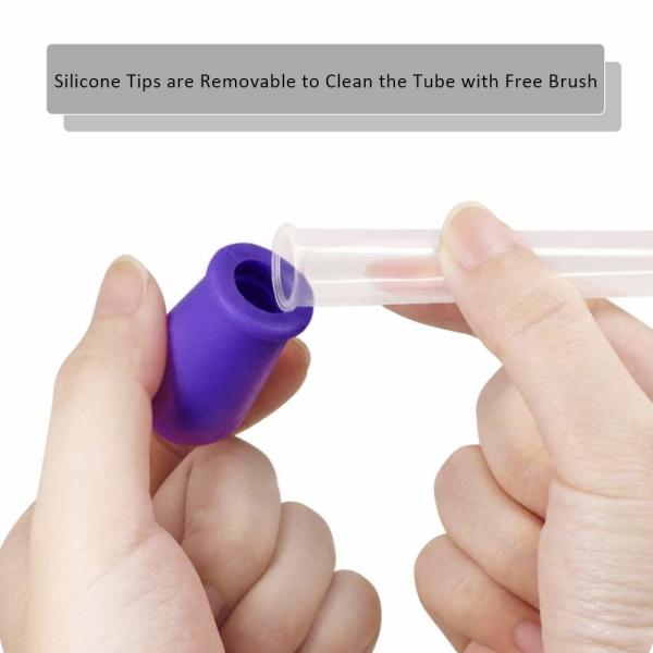 Pipettes Droppers Silicone 5ml Clear Medicine Eye Dropper For Kids With Bulb Tip & Brush For Candy Mold, Gummy
