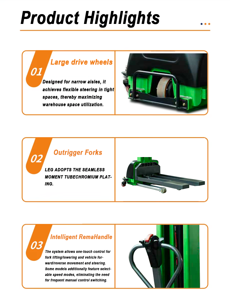 Electric Self Loading Stacker 500kg 1000kg Portable Design for Truck Loading