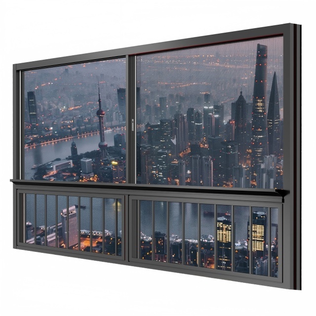 Narrow Frame  Silent Aluminium Sliding Window Thermal Insulation Hidden Tracks