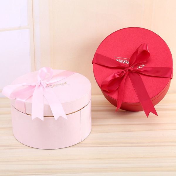 Christmas Decoration Recycled Paper Cans Packaging Gift Box Round Cardboard Boxes