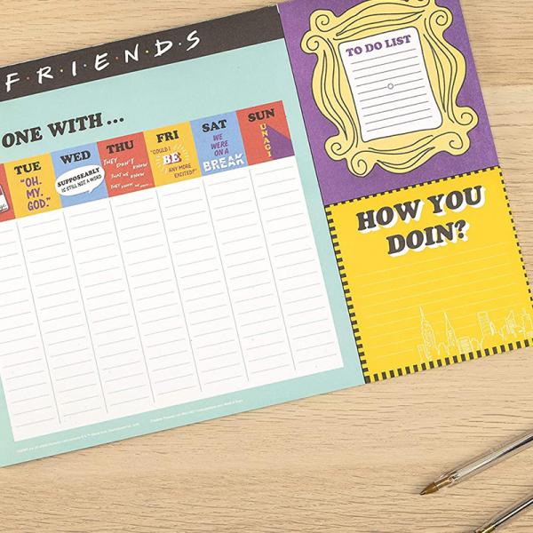 Friends TV Show Order Pad Desk Planner Notepad For Fun People Pop 52 Lined Sheet