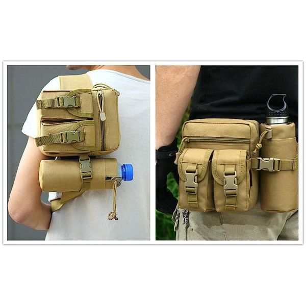 Tactical Waist Bag ornaments Fanny Pack, Utility Belt With Water Bottle Holder, Suitable For Hiking Mountaineeri