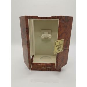 Double Door Vintage Wood Veneer Wine Box Brown Velvet Lining For Luxury Tequila Vodka Bottles