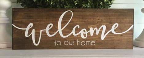 Dust Proof Wooden Wall Plaques , Personalized Wood Welcome Signs For Home