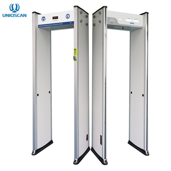 LED display Walk Through Metal Detector With Infrared Temperature Function