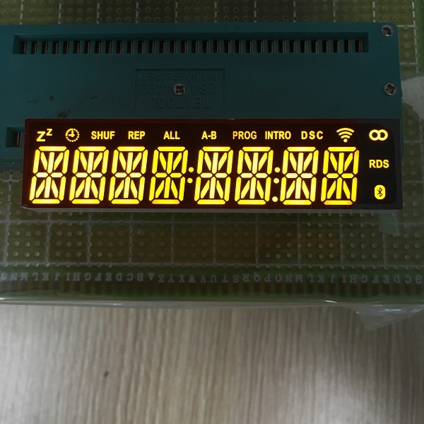 Super Bright Yellow Custom 8 Digit 8 Segment Led Display  Low Power Consumtion