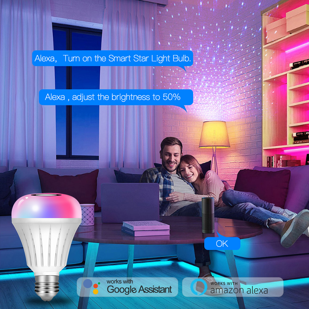 Цвет RGB электрической лампочки жизни WiFi 2.4G умный с вращая ODM звезд