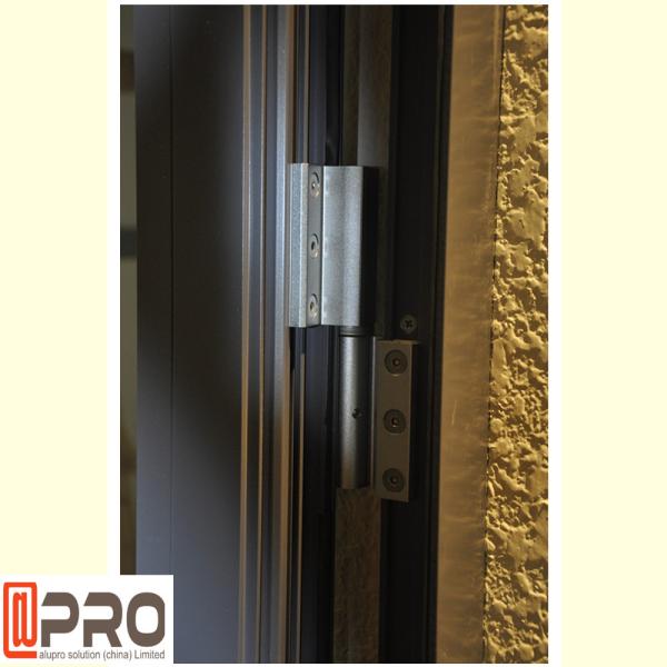 Long Life Span Tempered Glass Door , Double Swing Modern Aluminium Doors hinges types exterior hinges