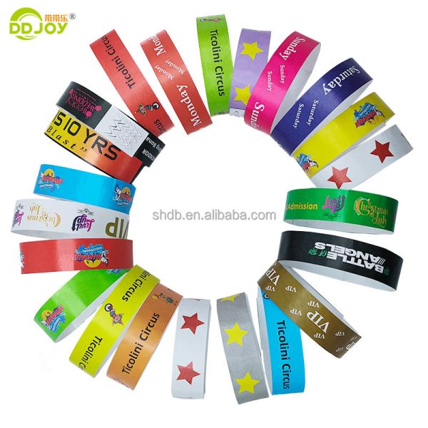 Tyvek Paper Bracelets for Custom Design Stock of Dinosaurs Rabbits Balloons and More