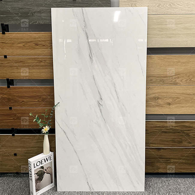 600x1200 мм высокая глянцевая Каррара белая полированная остекленная плитка для пола мраморные фарфоровые плитки
