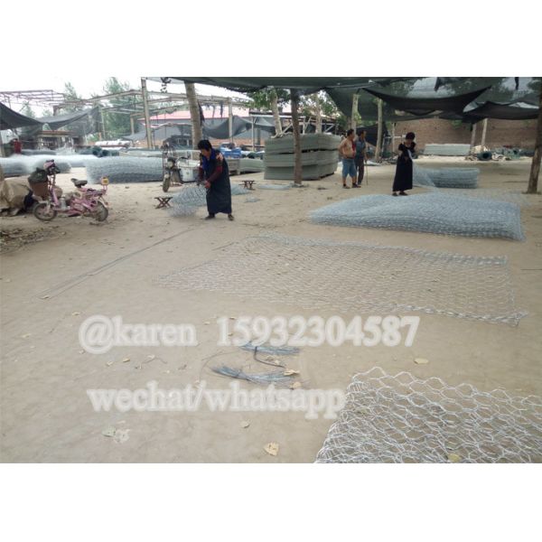 Twist Weaving  Galvanized Wire Gabion Basket Retaining Wall 80x100mm