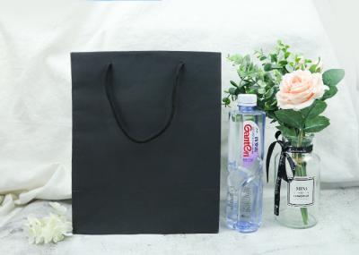 Large Capacity Eco Paper Bags High Stiffness With Black Cotton Handles